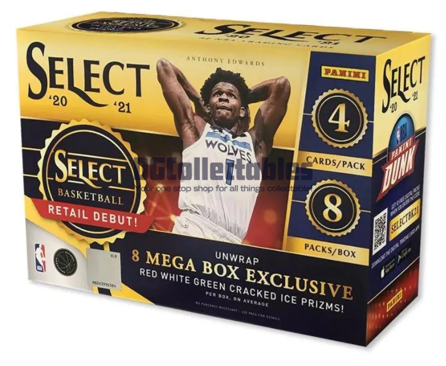 2020/21 Panini Select Basketball Mega Box (Red/White/Green Cracked Ice Prizms)
