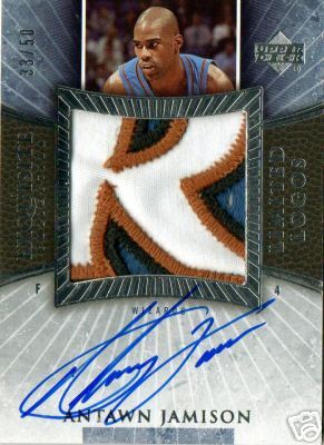 05-06 Upper Deck Exquisite Autographed Patch card of Antawn Jamison.JPG