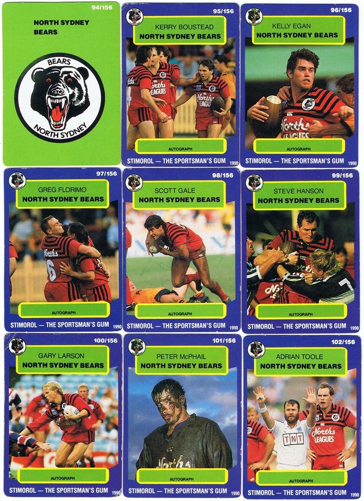 1990 North Sydney Bears team set.jpg