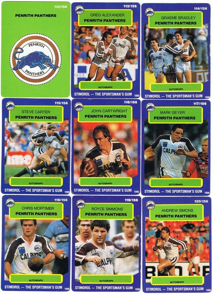 1990 Penrith Panthers team set.jpg