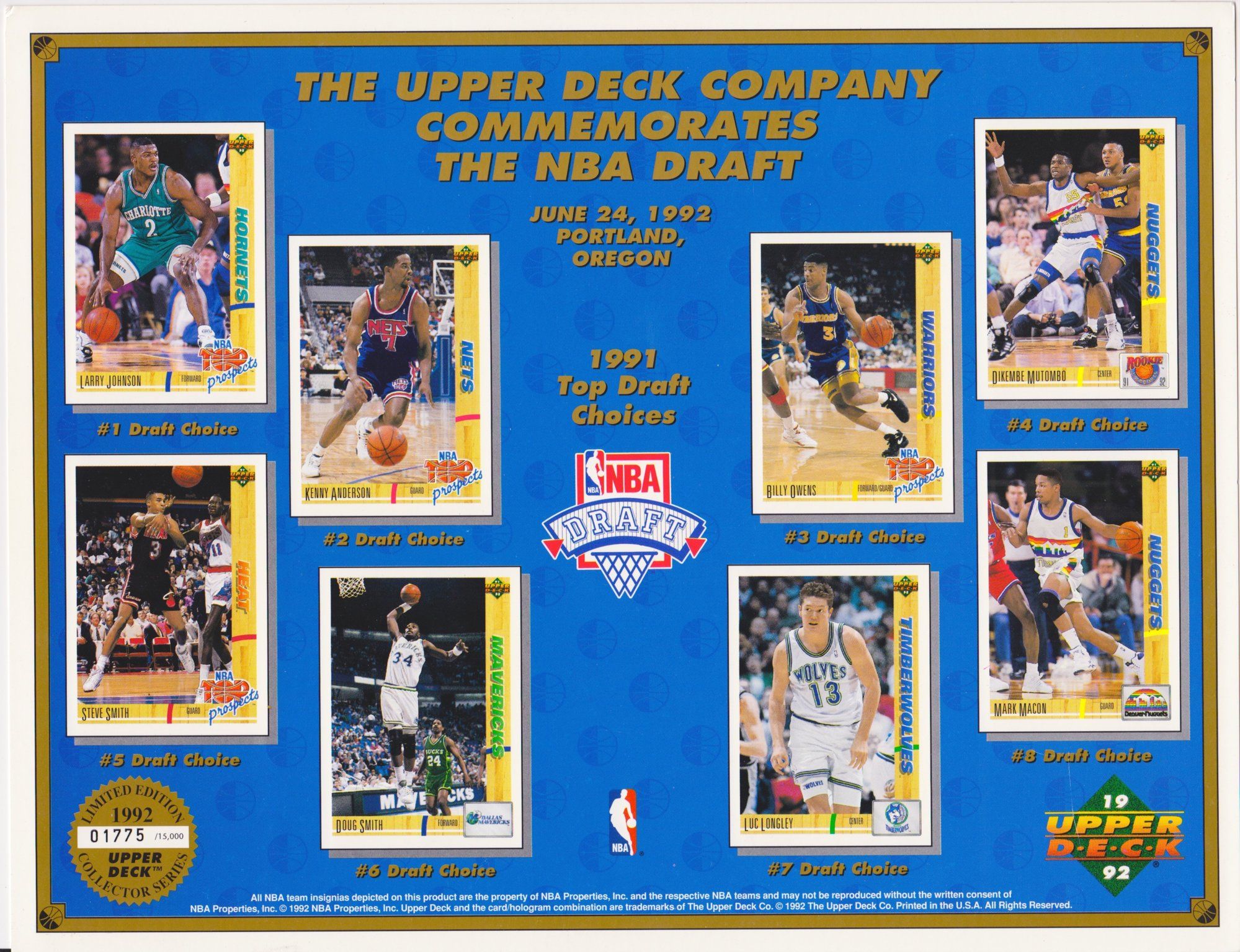 1991-92 UPPER DECK SHEETS 13 UPPER DECK COMMEMORATES.jpeg