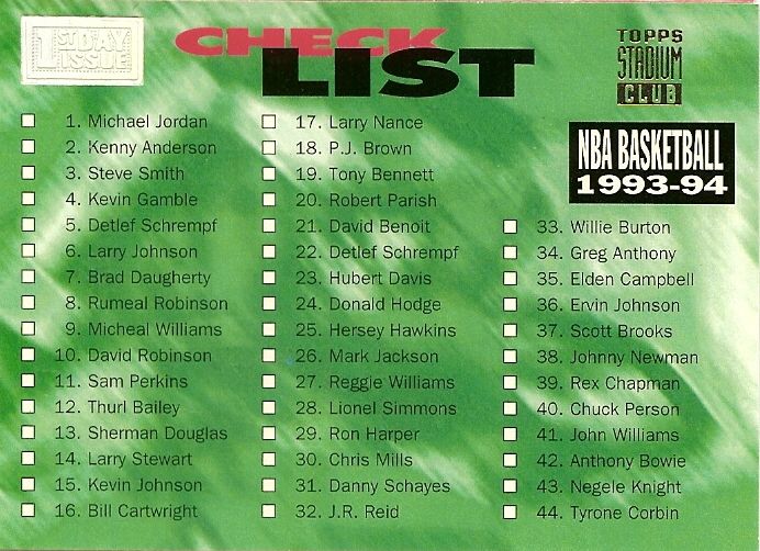1993-94 Stadium Club Checklist 1st Day Issue #1.jpg