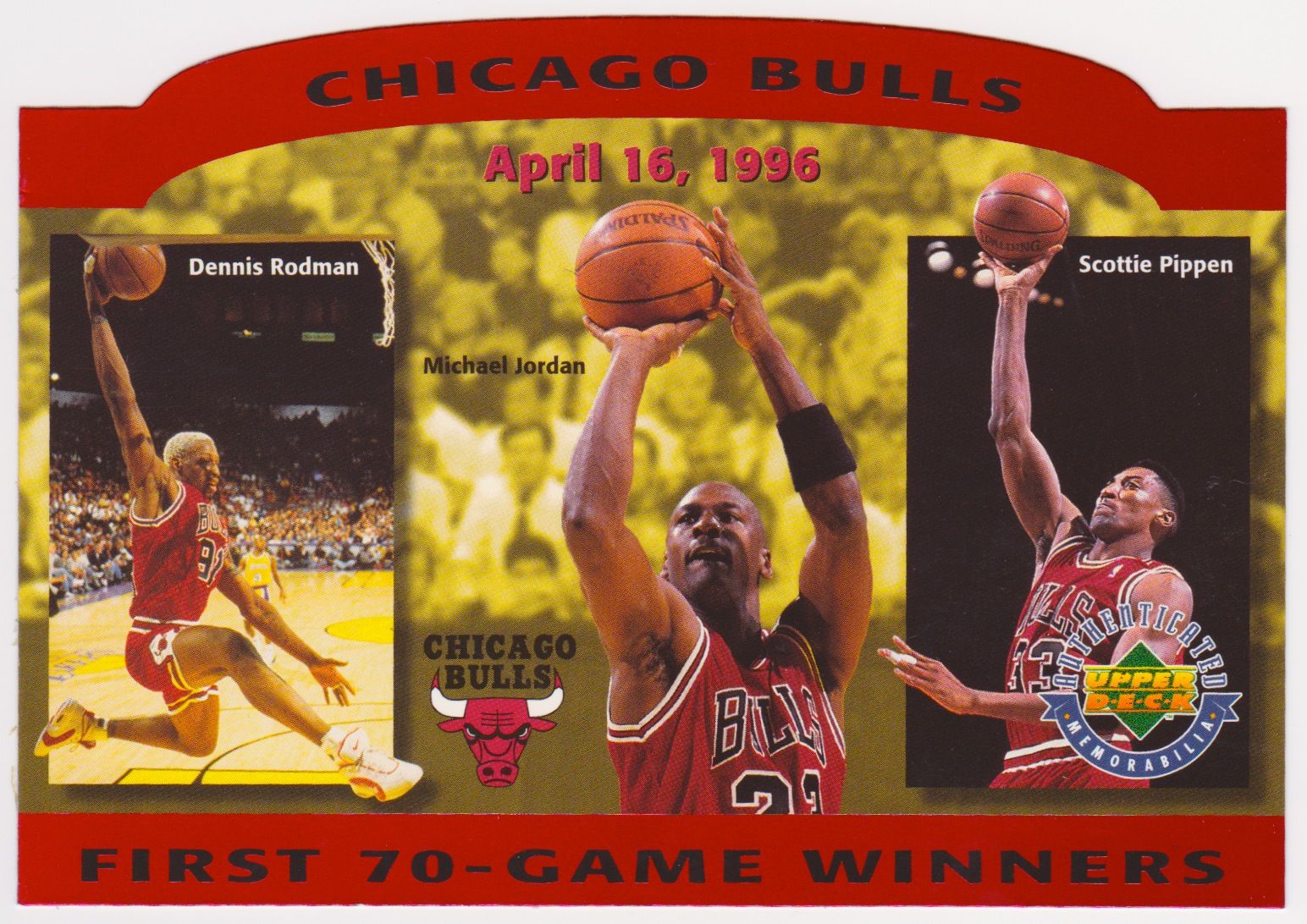 1996-97 UDA COMMEMORATIVE CARDS NNO 1996 CHICAGO BULLS 70 WINS 7096.jpeg