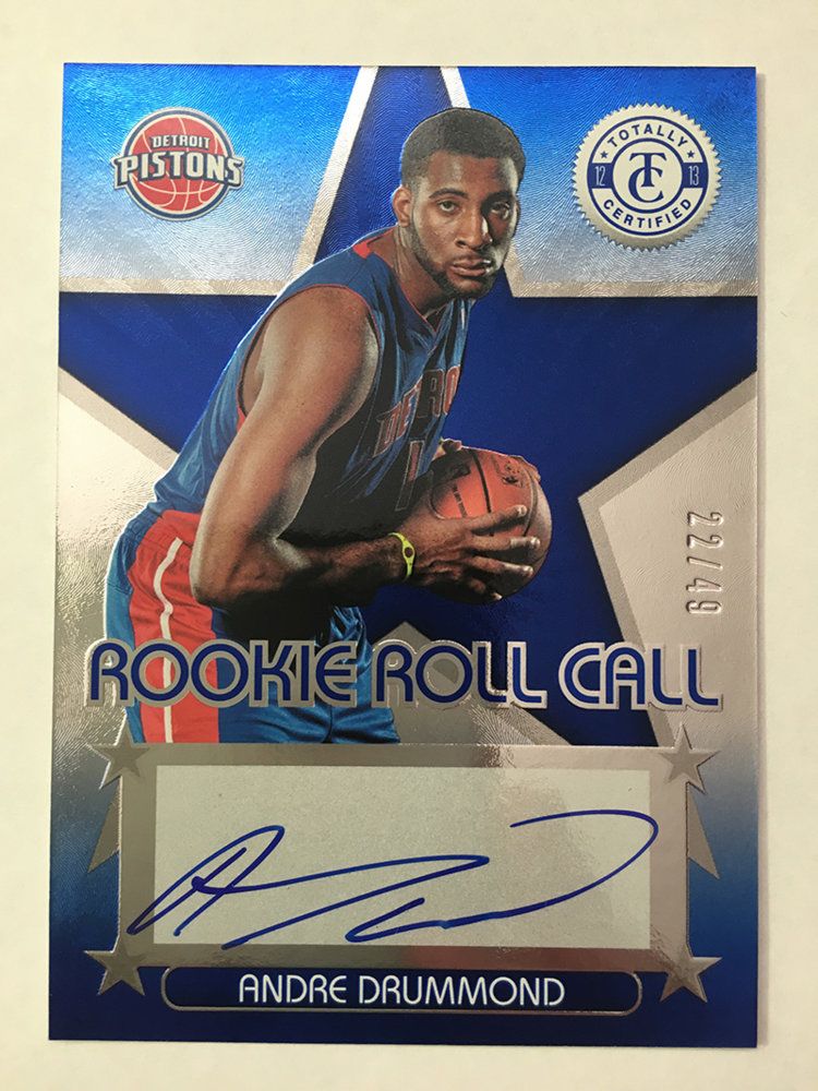 2012-13 Totally Certified Rookie Roll Call Autographs #8 Blue Andre Drummondf.JPG
