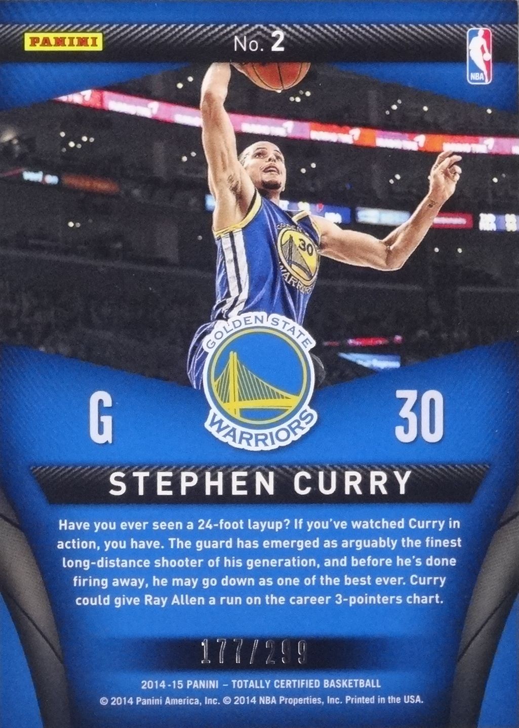 2014-15 Totally Certified Skills #2 Stephen Curry 299 - Back.JPG