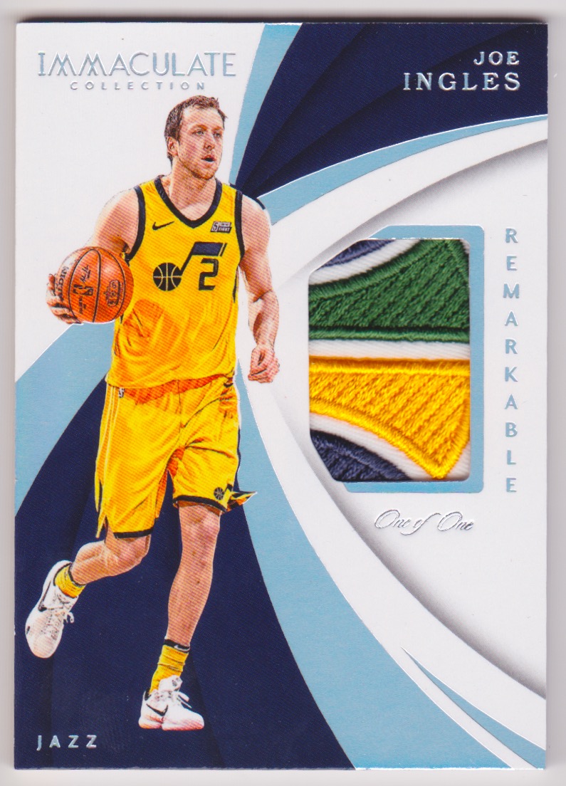 2017-18 Immaculate Collection Remarkable Memorabilia Platinum #61 Joe Ingles 1:1.jpeg