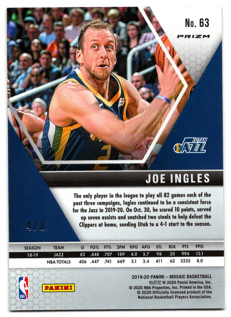 2019-20 Panini Mosaic Mosaic Gold Snakeskin #63 Joe Ingles KOBE PACK 4:8 BACK.jpeg