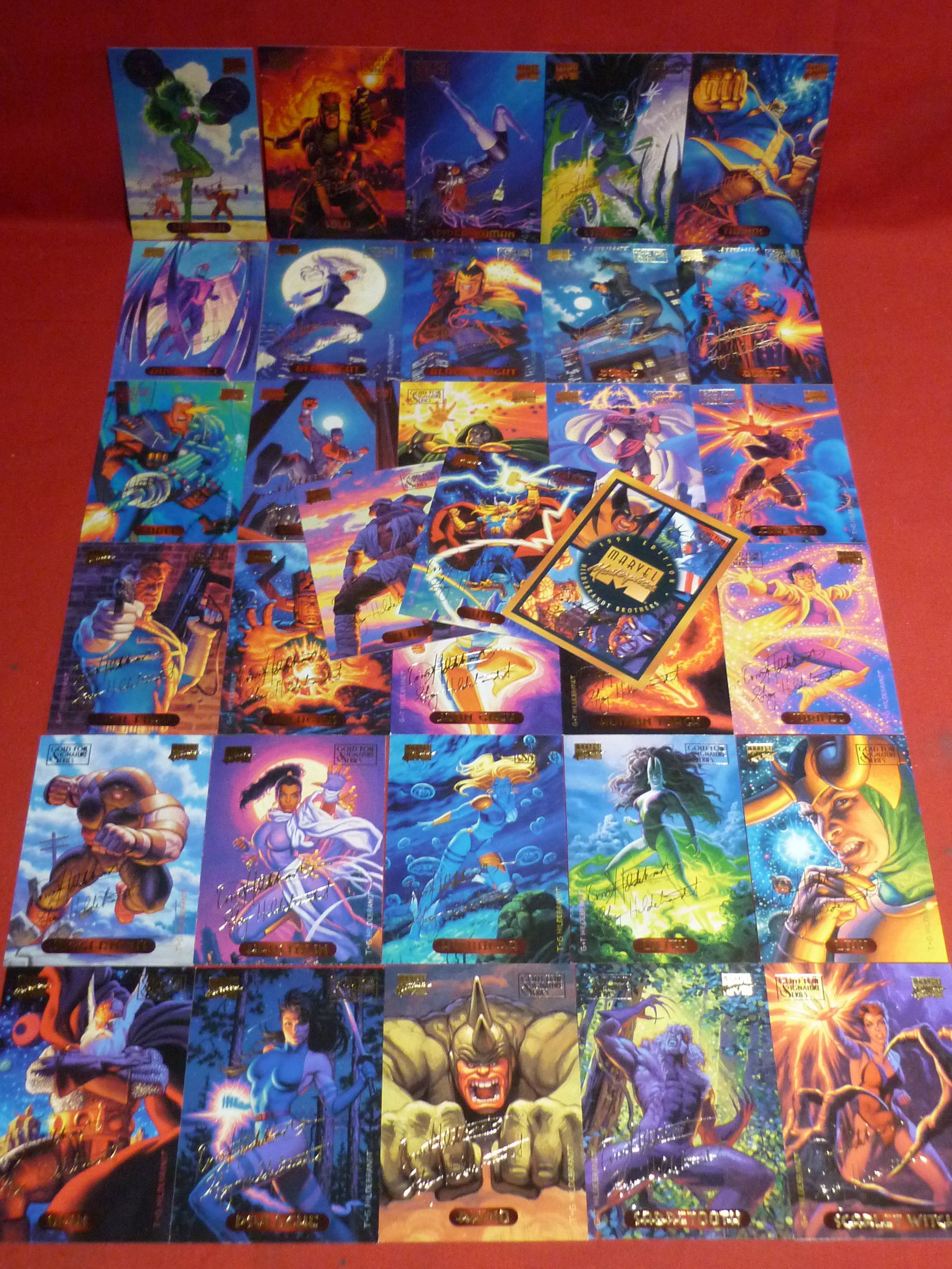 Marvel masterpieces 1994 gold signature lot of 33