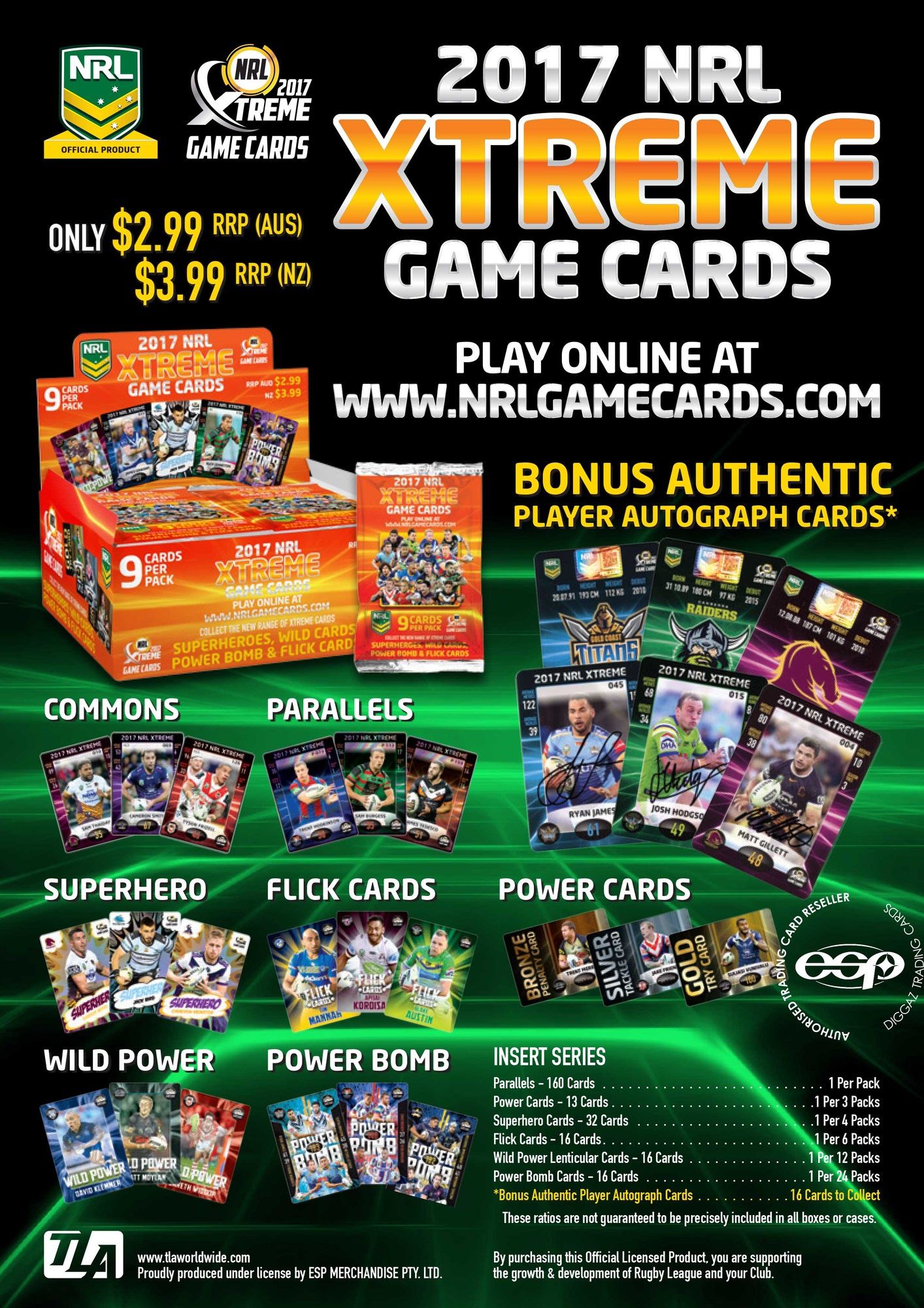 Nrl 2017 Xtreme Game Cards Cdu Of 24 BRAND NEW 