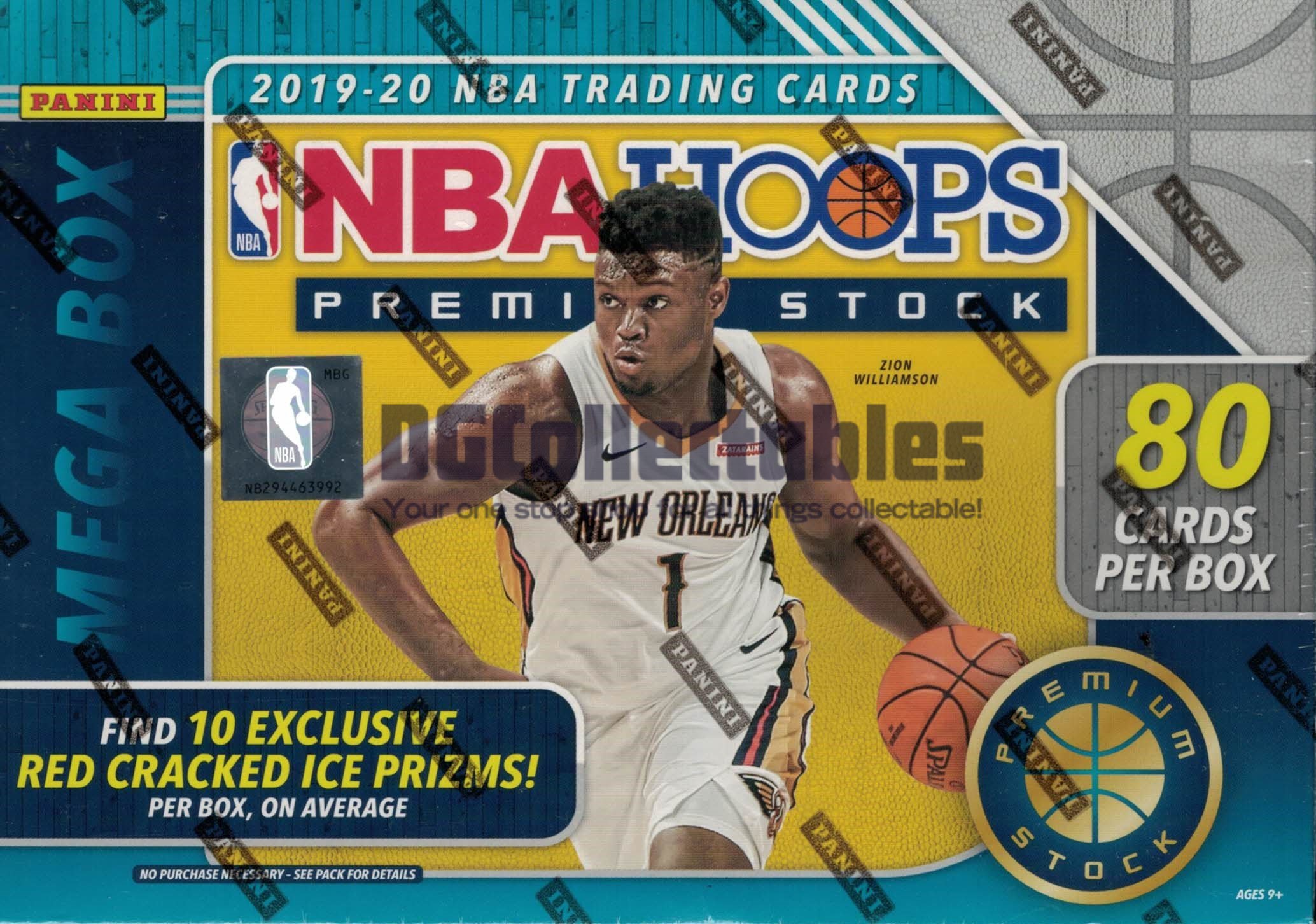 2019/20 Panini Hoops Premium Stock Basketball Mega Box (80 Cards) (Red Prizms)