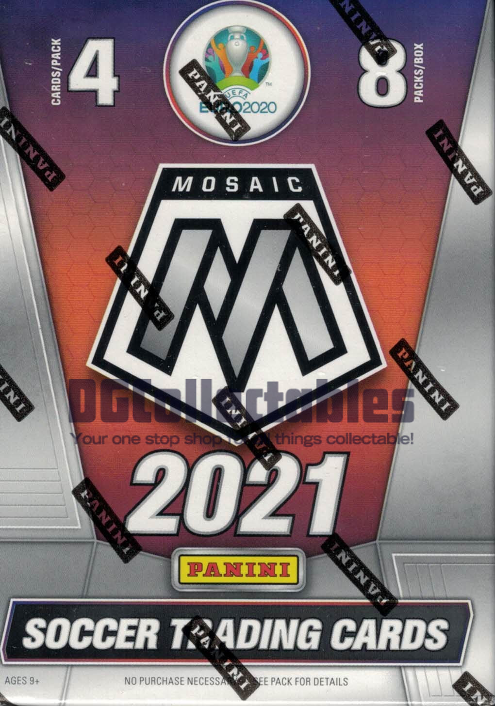 2020/21 2021 Panini Mosaic UEFA Euro 2020 Soccer 8-Pack Blaster Box